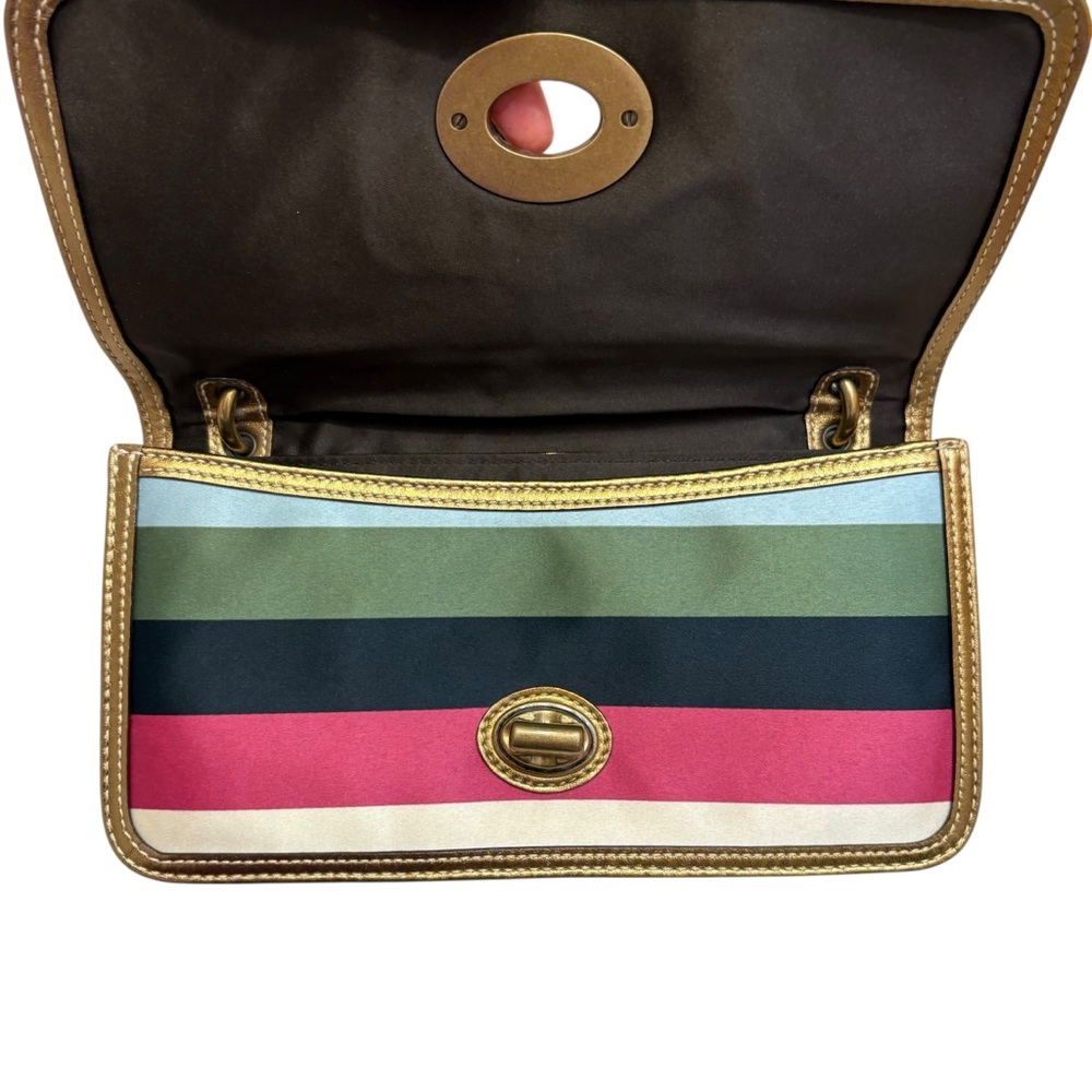 Coach ultra rare legacy striped Turnlock vintage y2k mini bag - Picture 7 of 9